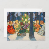 ヴィンテージクリスマスエンジェルアート シーズンポストカード (正面/裏面)