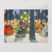 ヴィンテージクリスマスエンジェルアート シーズンポストカード (正面)