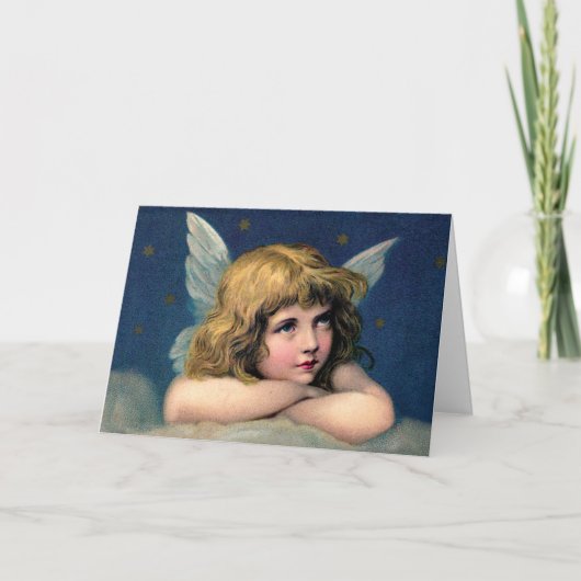 ヴィンテージクリスマスエンジェルクリスマスカード シーズンカード (正面)