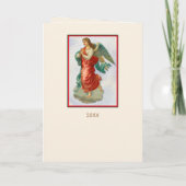 ヴィンテージクリスマスエンジェルグリーティングカード文字メッセージ シーズンカード (裏面)