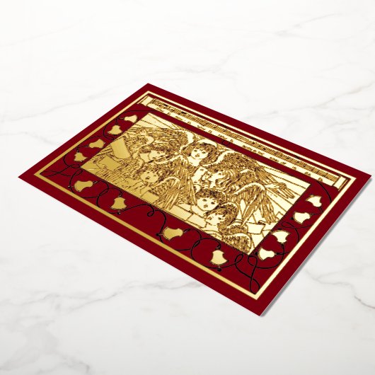 ヴィンテージクリスマスエンジェルコーラス 箔シーズンカード (回転した状態)