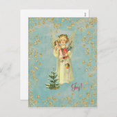 ヴィンテージクリスマスエンジェルジョイ！ シーズンポストカード (正面/裏面)