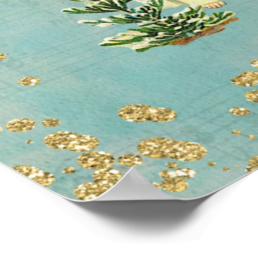 ヴィンテージクリスマスエンジェルジョイ ポスター (角)