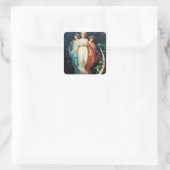 ヴィンテージクリスマスエンジェルス星と三日月 スクエアシール (バッグ)