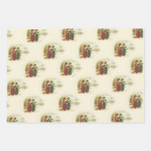 ヴィンテージクリスマスエンジェルズアートパターンラッピングパペ ラッピングペーパーシート (正面3)