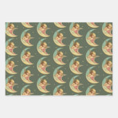 ヴィンテージクリスマスエンジェルズアートパターンラッピングパペ ラッピングペーパーシート (正面2)