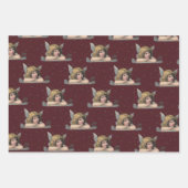 ヴィンテージクリスマスエンジェルズアートパターンラッピングパペ ラッピングペーパーシート (正面)