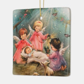 ヴィンテージクリスマスエンジェルズウィズベビーイエス セラミックオーナメント (左)