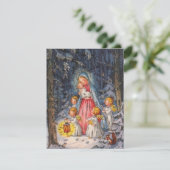 ヴィンテージクリスマスエンジェルズウォッチングベビーイエス シーズンカード (スタンド正面)