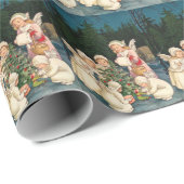 ヴィンテージクリスマスエンジェルズタイル ラッピングペーパー (ロールコーナー)