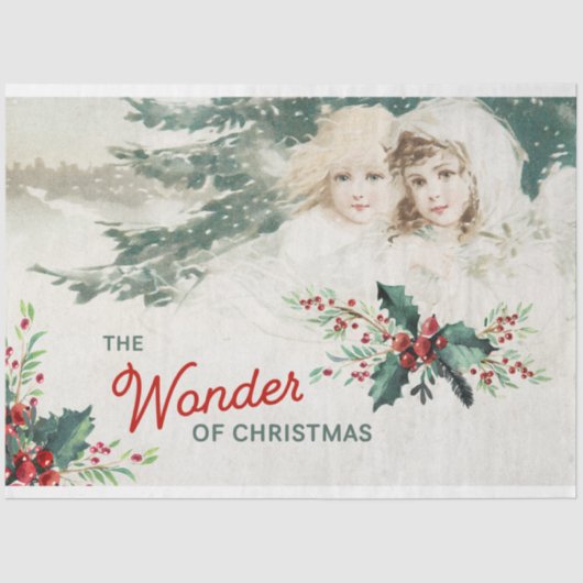 ヴィンテージクリスマスエンジェルズデコページ 薄葉紙 (正面)