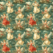 ヴィンテージクリスマスエンジェルズホリーベリーテーブルクロス テーブルクロス