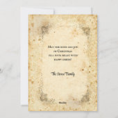 ヴィンテージクリスマスエンジェルズホリー&ポインセティアス シーズンカード (裏面)