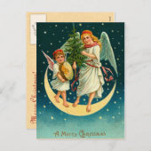 ヴィンテージクリスマスエンジェルズポストカード シーズンポストカード (正面/裏面)