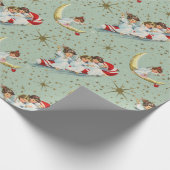 ヴィンテージクリスマスエンジェルズラッピング紙 ラッピングペーパー (角)