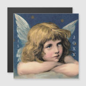 ヴィンテージクリスマスエンジェルチャイルドホワイトウィングスインディゴ (正面/裏面)