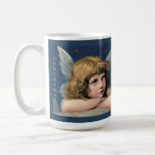 ヴィンテージクリスマスエンジェルチャイルドホワイトウィングスインディゴ コーヒーマグカップ (左)