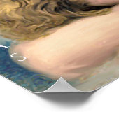 ヴィンテージクリスマスエンジェルチャイルドホワイトウィングスインディゴ ポスター (角)