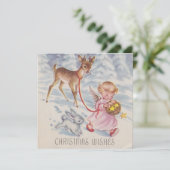 ヴィンテージクリスマスエンジェルディアー&バニー シーズンカード (スタンド正面)