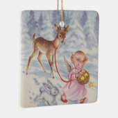 ヴィンテージクリスマスエンジェルディアー&バニー セラミックオーナメント (右)