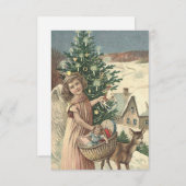 ヴィンテージクリスマスエンジェルトインデナーフラットノートカード ノートカード (正面/裏面)