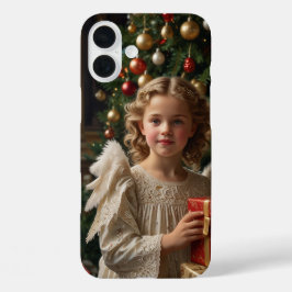 ヴィンテージクリスマスエンジェルノスタルジックホリデーギフト iPhone 16 PLUSケース