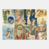 ヴィンテージクリスマスエンジェルビクトリアンカード ラッピングペーパーシート (正面2)