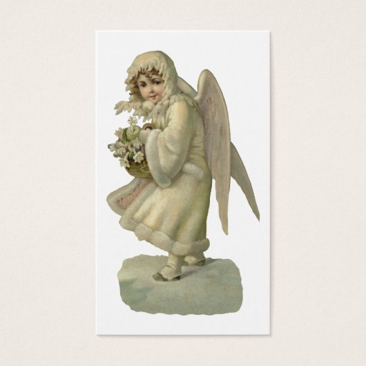 ヴィンテージクリスマスエンジェルビクトリアンフラワーダイカット (正面)