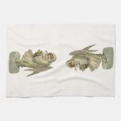 ヴィンテージクリスマスエンジェルビクトリアンフラワーダイカット キッチンタオル (横)