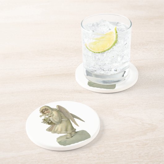 ヴィンテージクリスマスエンジェルビクトリアンフラワーダイカット コースター (側面)