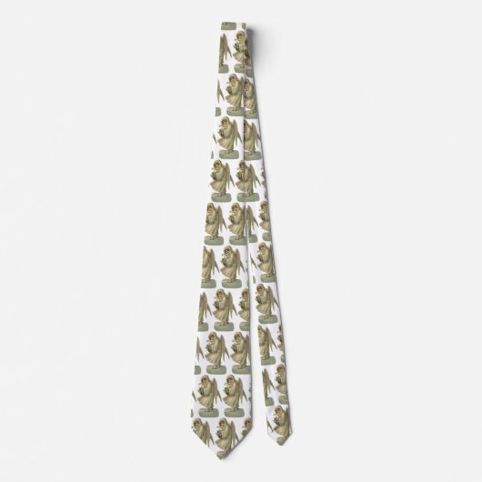 ヴィンテージクリスマスエンジェルビクトリアンフラワーダイカット ネクタイ (正面)