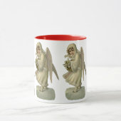 ヴィンテージクリスマスエンジェルビクトリアンフラワーダイカット マグカップ (中央)