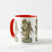 ヴィンテージクリスマスエンジェルビクトリアンフラワーダイカット マグカップ (正面左)