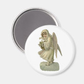 ヴィンテージクリスマスエンジェルビクトリアンフラワーダイカット マグネット (正面/裏面)