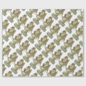 ヴィンテージクリスマスエンジェルビクトリアンフラワーダイカット ラッピングペーパー (フラット)