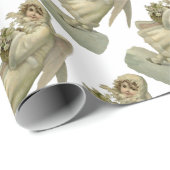 ヴィンテージクリスマスエンジェルビクトリアンフラワーダイカット ラッピングペーパー (ロールコーナー)