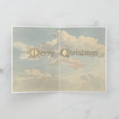 ヴィンテージクリスマスエンジェルピースクラウドホリデーカード シーズンカード (内部)