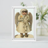 ヴィンテージクリスマスエンジェルフラットカード サンキューカード (スタンド正面)