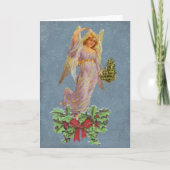 ヴィンテージクリスマスエンジェルホリデーカード シーズンカード (正面)