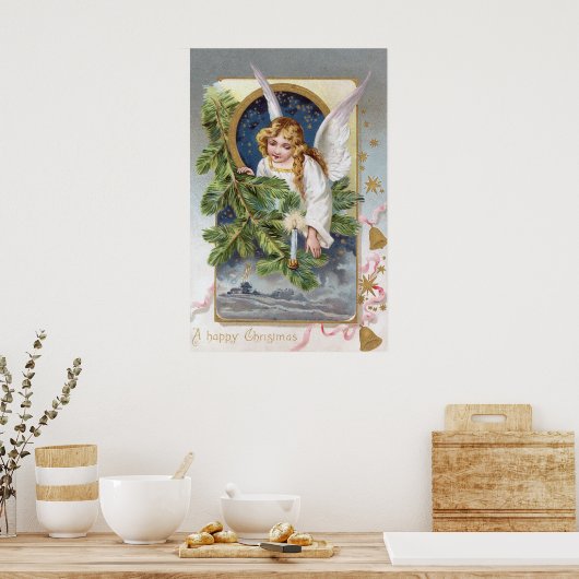 ヴィンテージクリスマスエンジェルホリデーデコールポスター ポスター (キッチン)