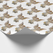 ヴィンテージクリスマスエンジェルホリデー宗教的 ラッピングペーパー (角)