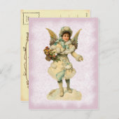 ヴィンテージクリスマスエンジェルポストカード シーズンポストカード (正面/裏面)