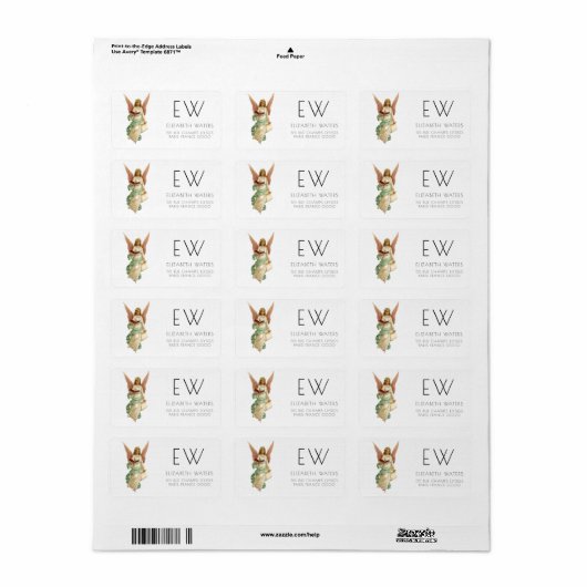 ヴィンテージクリスマスエンジェル住所 シール (フルシート)