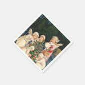 ヴィンテージクリスマスエンジェル紙ナプキン スタンダードカクテルナプキン (角)