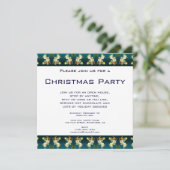 ヴィンテージクリスマスエンジェル輝くスターパターン 招待状 (スタンド正面)