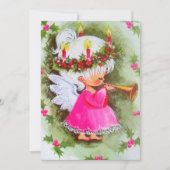 ヴィンテージクリスマスエンジェル遊ズ・ミュージックホリデー シーズンカード (正面)