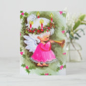 ヴィンテージクリスマスエンジェル遊ズ・ミュージックホリデー シーズンカード (スタンド正面)