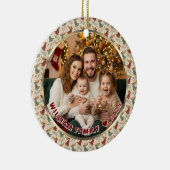 ヴィンテージクリスマスエンジェル カスタム写真＆名前 セラミックオーナメント (右)