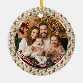 ヴィンテージクリスマスエンジェル カスタム写真＆名前 セラミックオーナメント