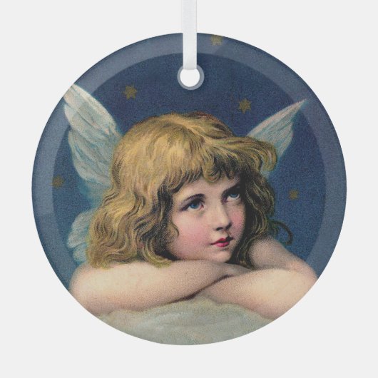 ヴィンテージクリスマスエンジェル ガラスオーナメント (正面)